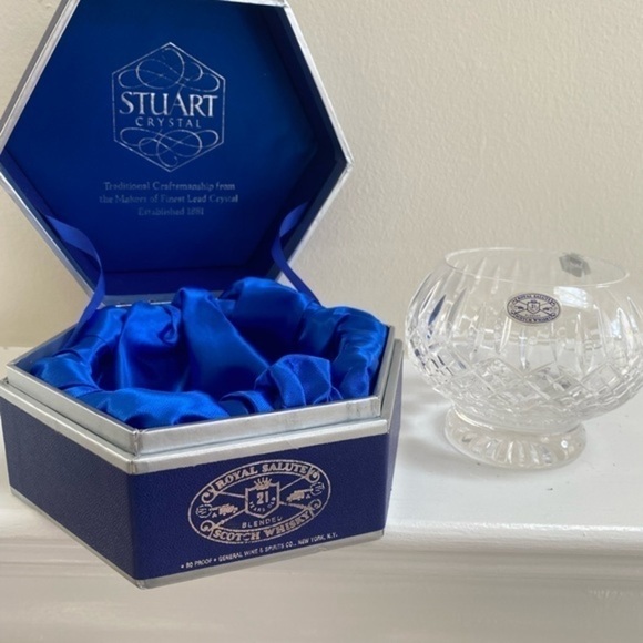 Vintage Stuart Crystal Cut Glass Candy Compote Footed Dish - Picture 6 of 12